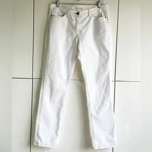 Boden White Jeans Straight Leg 5 Pocket Denim Summer Beach Coastal Zipper